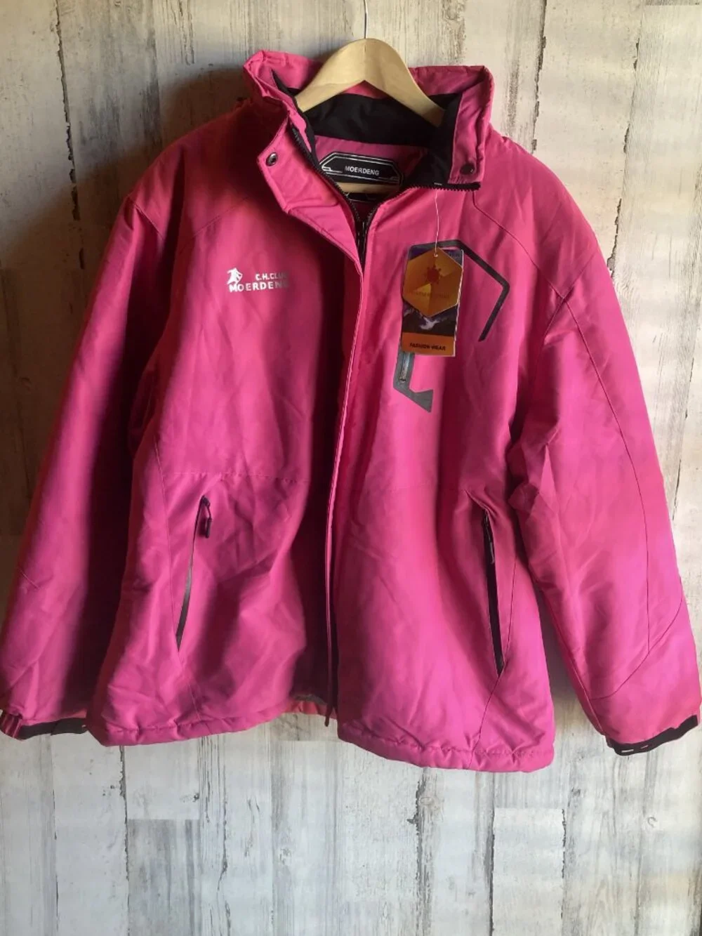 NWT MOERDENG Ski Jacket 2XL Removable Hood Hot Pink Plush Lining